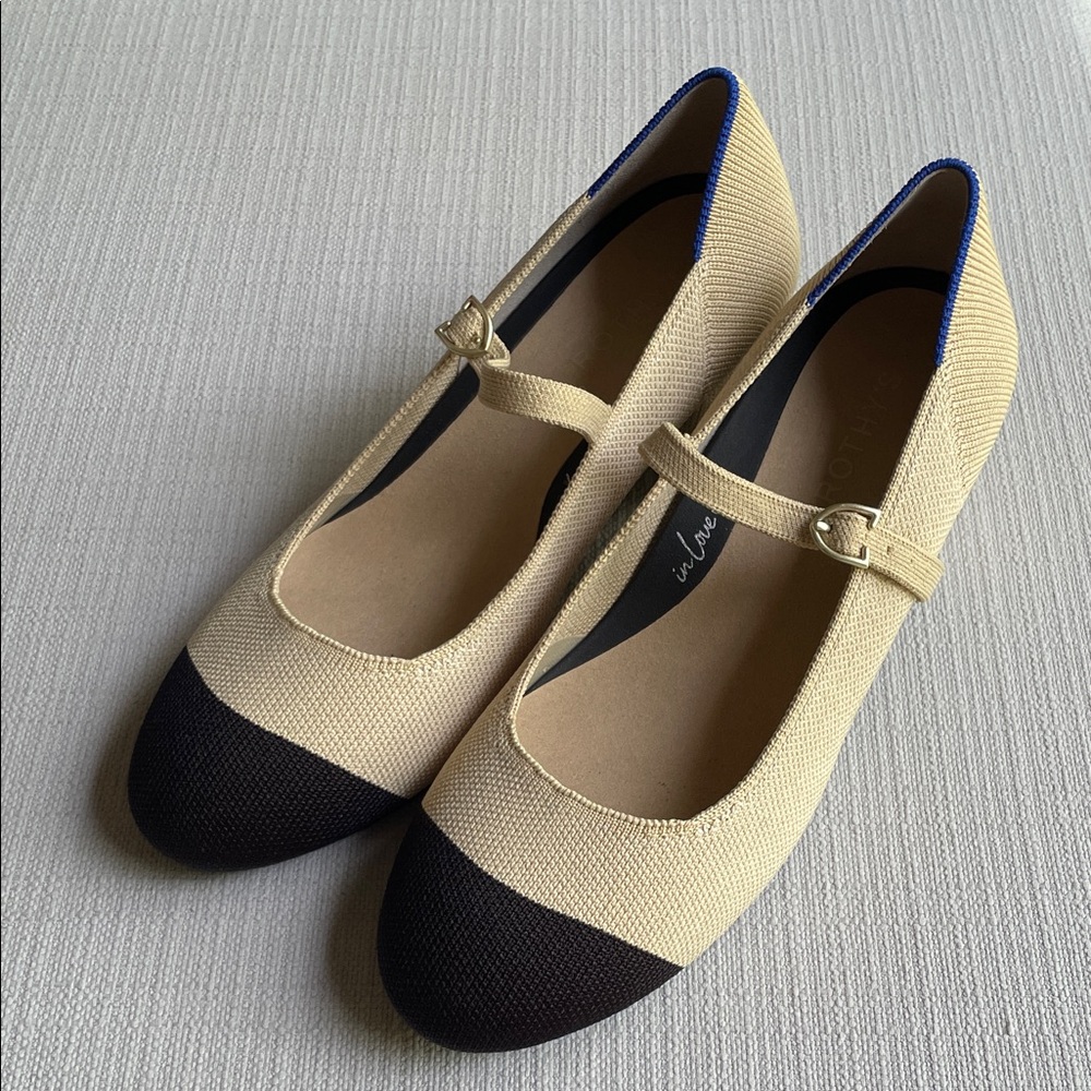 Rothy's The Mary Jane Heel - Cream Captoe (size 8) New without box